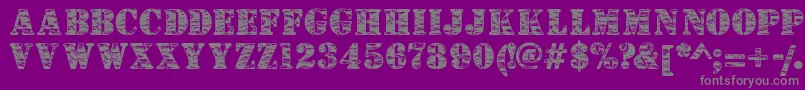 フォントCamouflagej – 紫の背景に灰色の文字