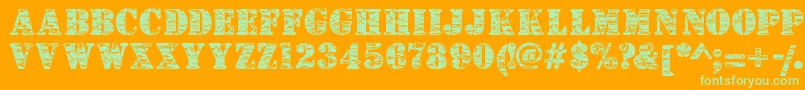 Camouflagej Font – Green Fonts on Orange Background