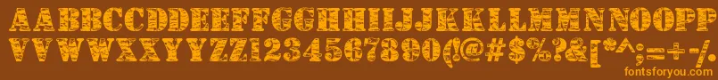Camouflagej Font – Orange Fonts on Brown Background