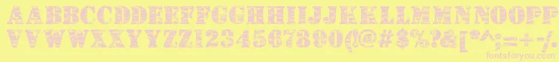 Camouflagej Font – Pink Fonts on Yellow Background