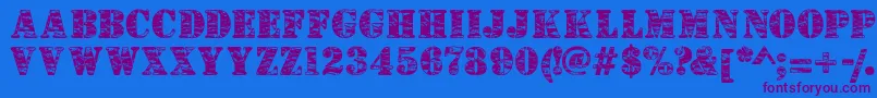 Camouflagej Font – Purple Fonts on Blue Background