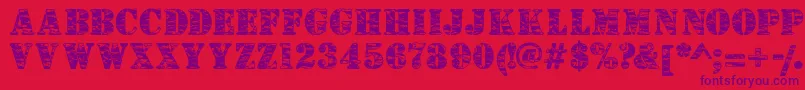 Camouflagej Font – Purple Fonts on Red Background