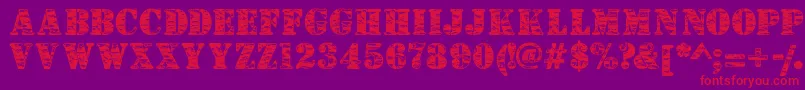 Camouflagej Font – Red Fonts on Purple Background