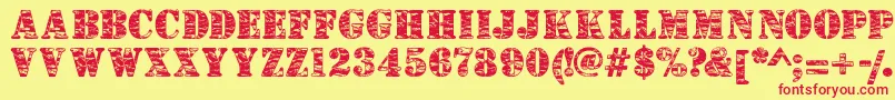 Camouflagej Font – Red Fonts on Yellow Background