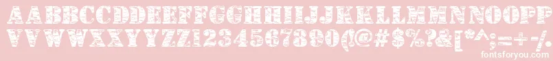 Camouflagej-Schriftart – Weiße Schriften auf rosa Hintergrund