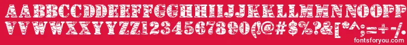 Camouflagej Font – White Fonts on Red Background