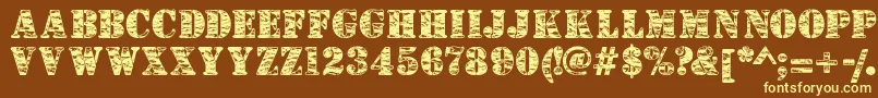 Camouflagej Font – Yellow Fonts on Brown Background