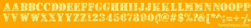 Camouflagej Font – Yellow Fonts on Orange Background