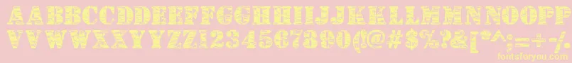 Camouflagej Font – Yellow Fonts on Pink Background