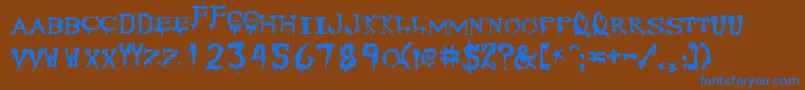 Corpse Font – Blue Fonts on Brown Background