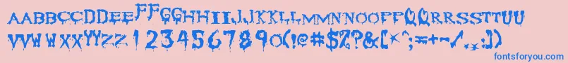 Corpse Font – Blue Fonts on Pink Background