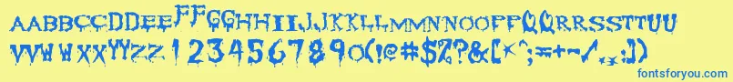 Corpse Font – Blue Fonts on Yellow Background