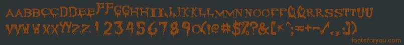 Corpse-fontti – ruskeat fontit mustalla taustalla