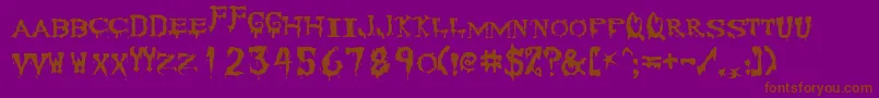 Corpse-Schriftart – Braune Schriften auf violettem Hintergrund