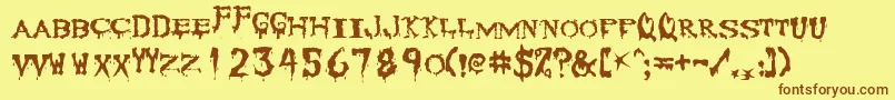 Corpse Font – Brown Fonts on Yellow Background