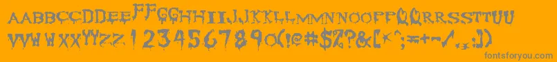 Corpse-Schriftart – Graue Schriften auf orangefarbenem Hintergrund