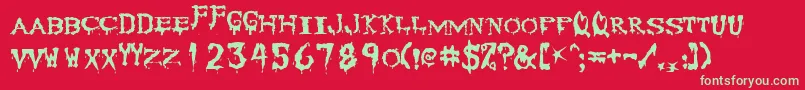 Corpse Font – Green Fonts on Red Background