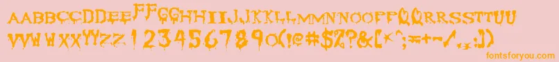 Corpse Font – Orange Fonts on Pink Background