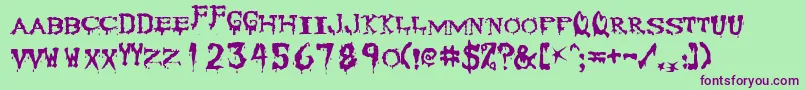 Corpse Font – Purple Fonts on Green Background