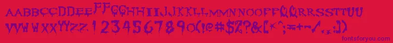 Corpse Font – Purple Fonts on Red Background