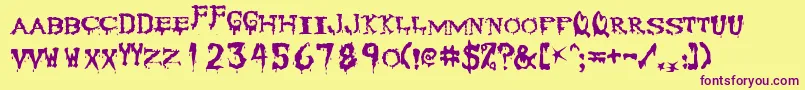 Corpse-Schriftart – Violette Schriften auf gelbem Hintergrund