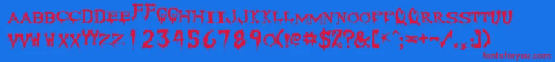 Corpse Font – Red Fonts on Blue Background