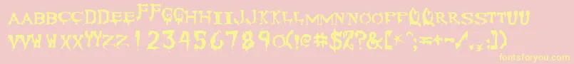 Corpse Font – Yellow Fonts on Pink Background