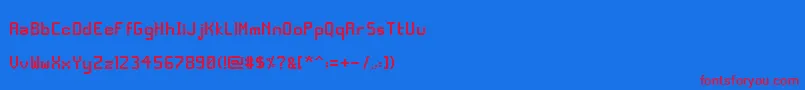 DeltoidSans-fontti – punaiset fontit sinisellä taustalla