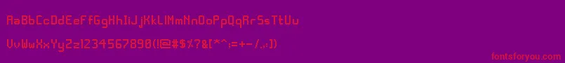 DeltoidSans-fontti – punaiset fontit violetilla taustalla