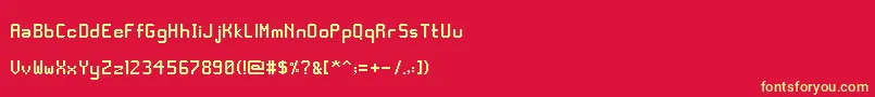 Fonte DeltoidSans – fontes amarelas em um fundo vermelho