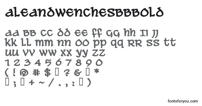 A fonte AleAndWenchesBbBold – alfabeto, números, caracteres especiais