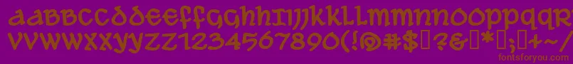 AleAndWenchesBbBold-Schriftart – Braune Schriften auf violettem Hintergrund