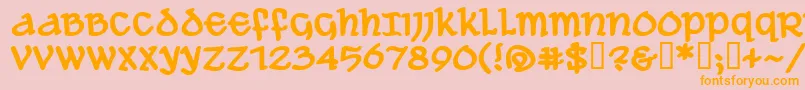 AleAndWenchesBbBold-Schriftart – Orangefarbene Schriften auf rosa Hintergrund