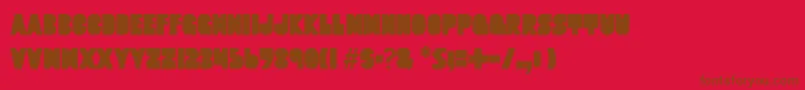 Quart07-fontti – ruskeat fontit punaisella taustalla