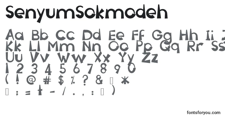 Шрифт SenyumSokmodeh – алфавит, цифры, специальные символы