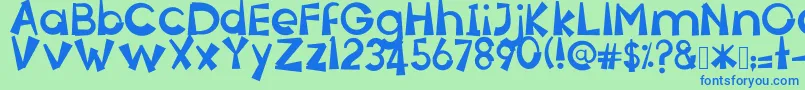 SenyumSokmodeh Font – Blue Fonts on Green Background