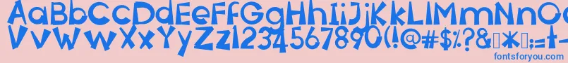 フォントSenyumSokmodeh – ピンクの背景に青い文字