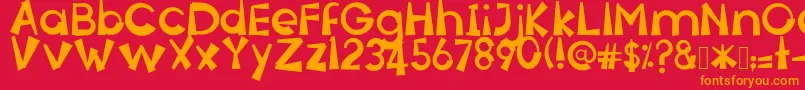 SenyumSokmodeh Font – Orange Fonts on Red Background