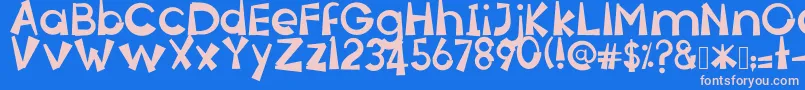 フォントSenyumSokmodeh – ピンクの文字、青い背景