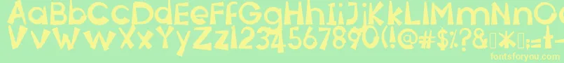 SenyumSokmodeh Font – Yellow Fonts on Green Background