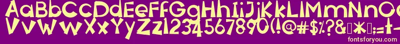 SenyumSokmodeh Font – Yellow Fonts on Purple Background