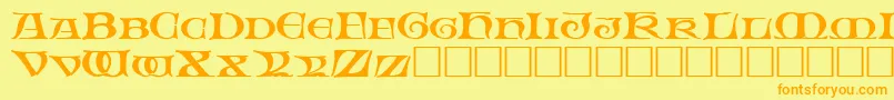 FableRegular Font – Orange Fonts on Yellow Background