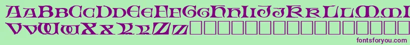 FableRegular Font – Purple Fonts on Green Background