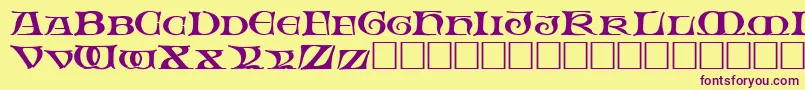 FableRegular Font – Purple Fonts on Yellow Background