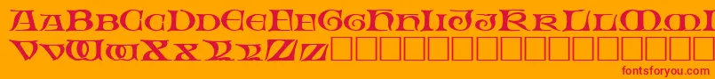 FableRegular Font – Red Fonts on Orange Background