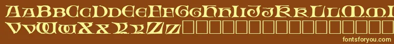 FableRegular Font – Yellow Fonts on Brown Background