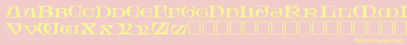 Więcej informacji o czcionce FableRegular Czcionka FableRegular – żółte czcionki na różowym tle