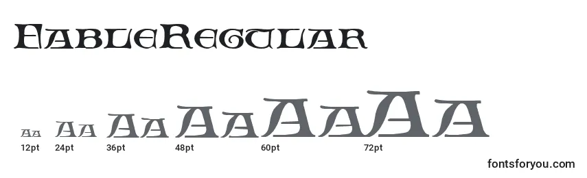 FableRegular Font Sizes