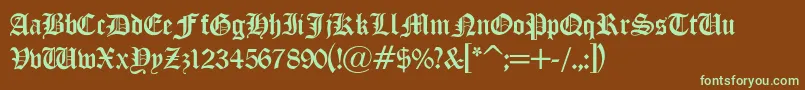 LisanneLight Font – Green Fonts on Brown Background