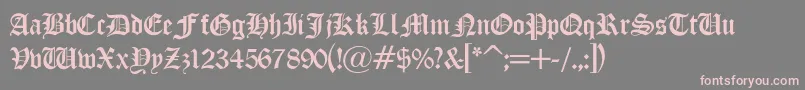 フォントLisanneLight – 灰色の背景にピンクのフォント